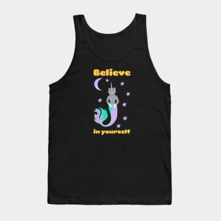 A cute kawaii cat unicorn mermaid - you need to believe in yourself Tank Top